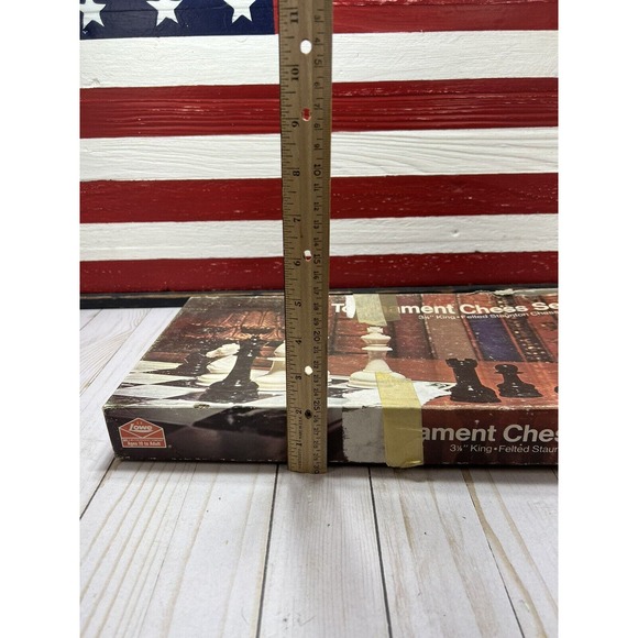 Vintage Lowe Tournament Chess Set 3 1/8 King Felted Staunton 809 + BONUS BOARD - Picture 10 of 10